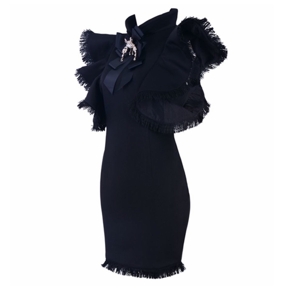 🛍 The Lara Ruffle Scuba Fabric Dress - Picture 5 of 11
